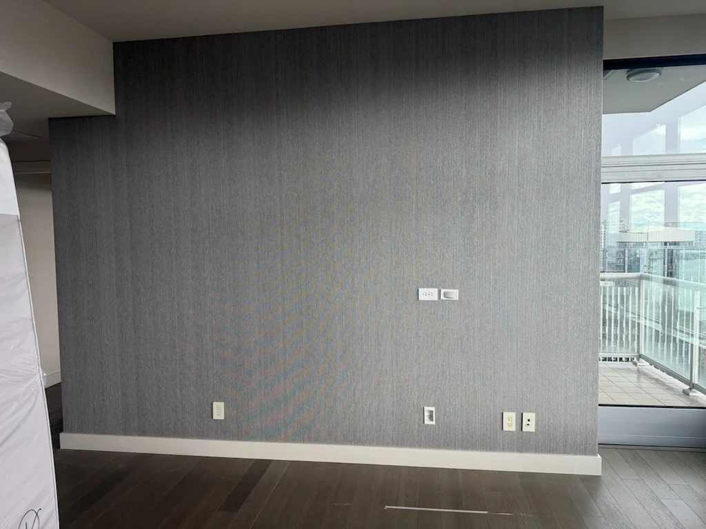 Commercial vinyl wallcovering in a professional lobby in Washington